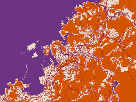 Hamada &ndash; city map, Japan
