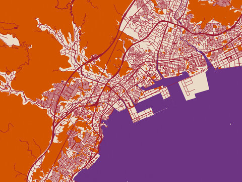 City plan map of Hatsukaichi, Japan