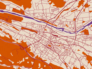 Obraz premium Graphic city map artwork of Imaichi, Japan