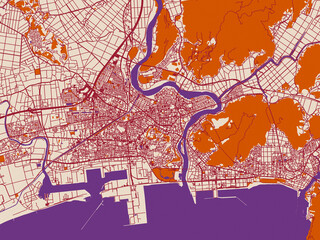 Naklejka premium Street map of Ishinomaki, Japan