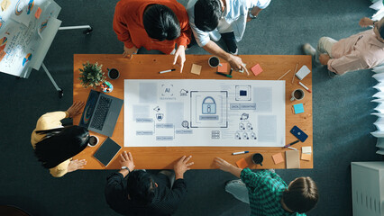 Digital padlock surrounded by data security diagrams representing encryption, network protection, and secure information management Parse