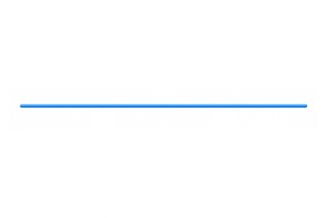 Glowing blue neon line dividing graphic element with bright light effect on transparent background