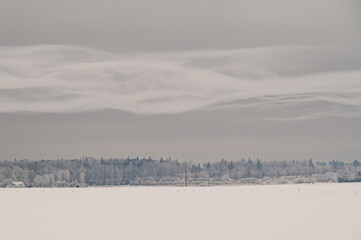 low cloud line on a winter day