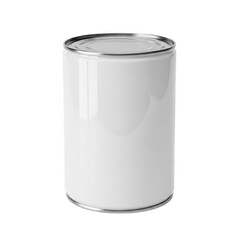 Empty white paint can isolated on transparent background