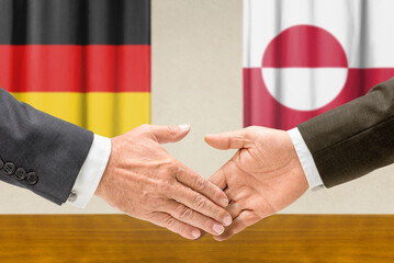 Symbolic cooperation concept &ndash; Germany and Greenland handshake