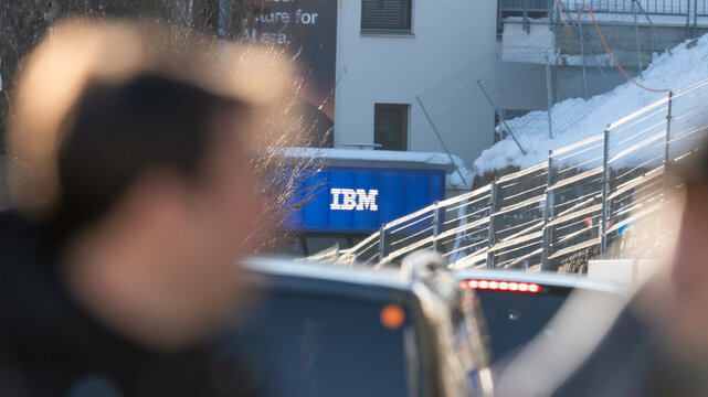 Davos, switzerland, january 20th 2026 ibm sign at world economic forum