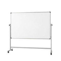 Portable whiteboard on wheels isolated on transparent background