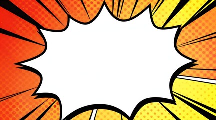 Comic book explosion with halftone effect background in retro style for your text