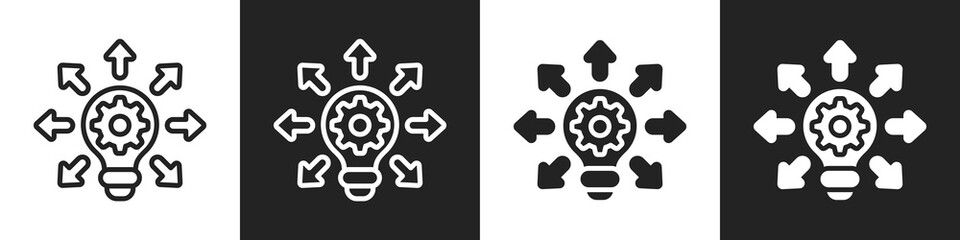 Possibility Line And Solid Icon In White And Black Background