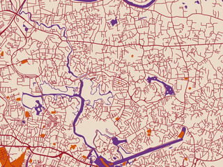 Fototapeta premium Kotikawatta, Sri Lanka – city map