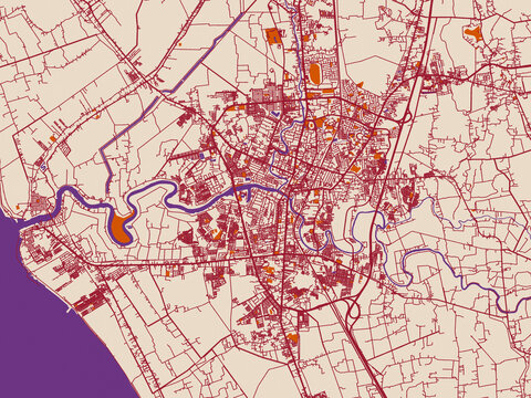 City layout map of Alor Setar, Malaysia