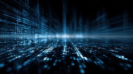 Abstract blue background with lines and dots that resemble news data streaming across a digital landscape