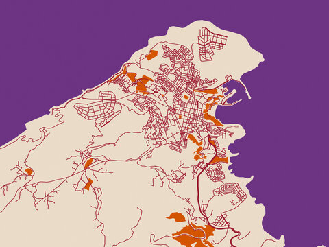 Al Hoceima &ndash; city map, Morocco