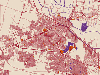 Obraz premium City layout map of Reynosa, Mexico