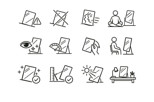 Risk safe icons correction practical icon rule vector mirror prevention clean angle