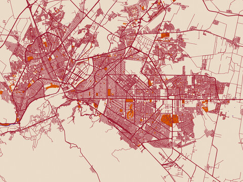 City map of Torreon, Mexico