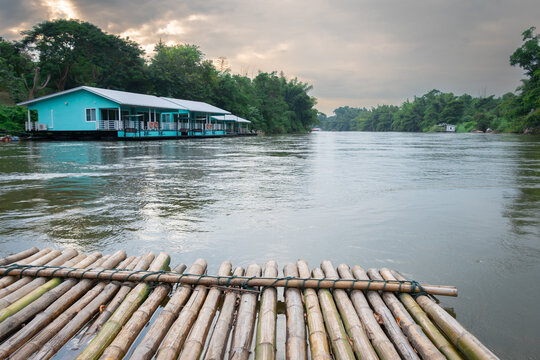Nature and architecture along the famous River Kwai in Thailand

