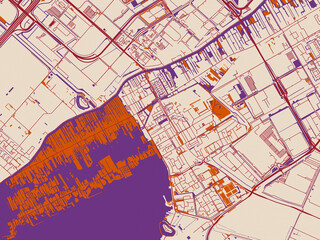 Naklejka premium Urban map background of Aalsmeer, Netherlands