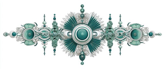 Intricate abstract ornament design with geometric patterns and symmetrical details