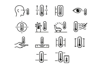 Indoor reading clear thermometer icons correct level logic easy alignment icon vector