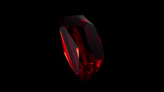 Red ruby ​​on a black background.