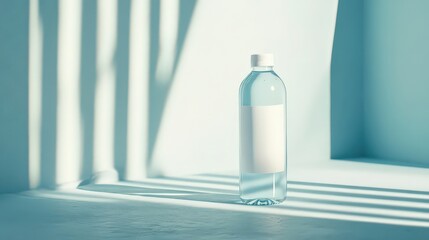 A clear water bottle filled with fresh water, symbolizing the concept of hydration and emphasizing the importance of drinking water for health.