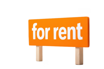 orange real estate sign on a white background