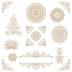 Thai Ethnic Decorative Elements Vector Collection Featuring Traditional Thai Ornaments, Cultural Motifs, and Elegant Ethnic Illustration Details for Heritage and Graphic Design © Raxzen