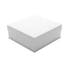 Naklejka premium White square box isolated on transparent background