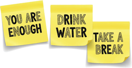 Set of motivational sticky notes vector