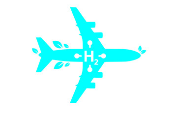 Obraz premium Green Hydrogen Aviation Sustainable Flight Vector Icon for Eco Friendly Air Travel and Aerospace Innovation