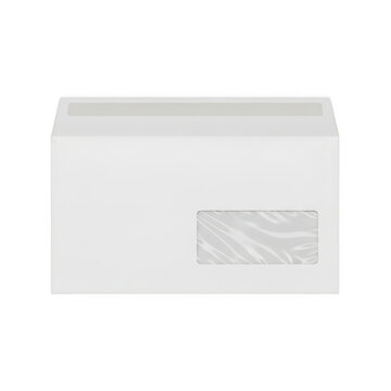 White envelope with transparent window isolated on transparent background