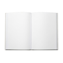Open book with blank pages isolated on transparent background