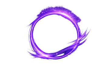 Glowing purple light circle forming abstract portal effect, creating a swirling magical energy frame with sparkles