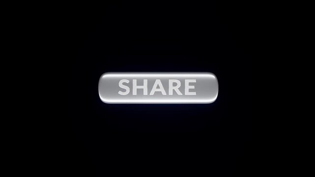 Show how to share content online using a simple button on a dark background in an engaging way