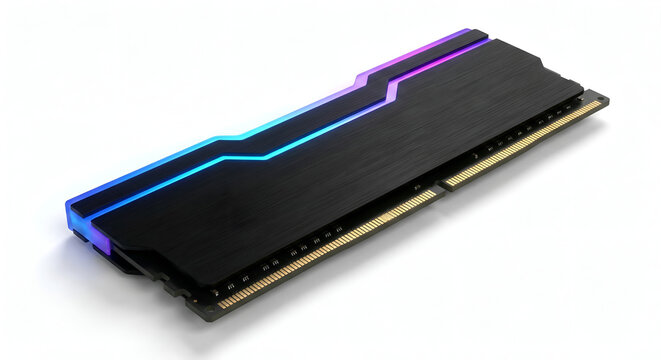 ram memory module isolated on white background