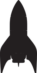 Obraz premium Space Rocket Silhouette in Dramatic Minimalist Style with Dark Tone on White Background for Aerospace Illustration