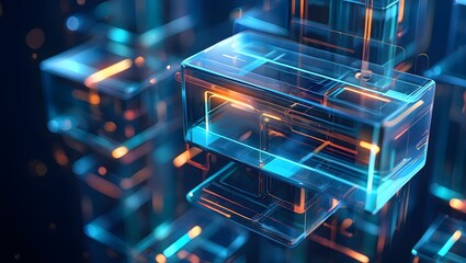 Technology background abstract science big data analysing neural network artificial intelligence futuristic electronic circuit board 3d rendering.