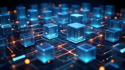 Technology background abstract science big data analysing neural network artificial intelligence futuristic electronic circuit board 3d rendering.