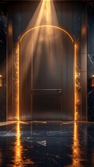 Mystical Portal - A Gateway to the Unknown with Golden Light.