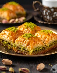 Delicious Baklava with Pistachios - A Sweet Treat.