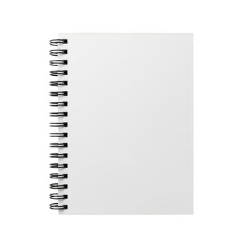 Blank spiral notebook isolated on transparent background