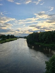 Fototapeta premium sunset over the river
