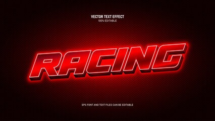 Racing text, neon text style editable text effect © ricks