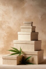 Eco friendly gift boxes with cannabis leafs for sustainable packaging ,National Hemp Day