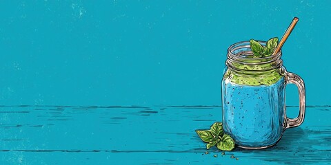 Cold Beverage in Mason Jar