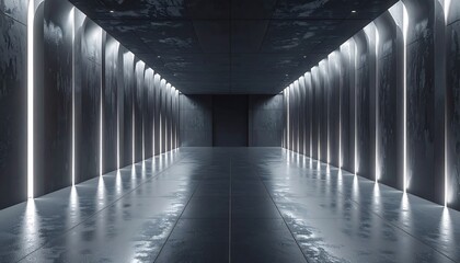 Futuristic Tunnel with Neon Lights - A Modern Architectural Marvel.