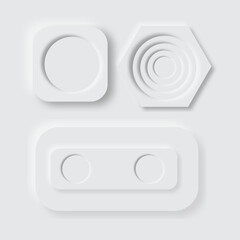 Simple White neumorphism Shapes Design