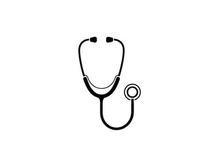 Black stethoscope on transparent background for medical purposes and health checks