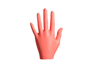 Pink Latex Glove Hand Gesture Isolated.